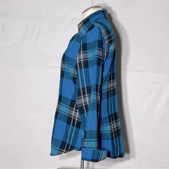 KUHL Blue Plaid Button up Shirt M - Picture 3 of 14